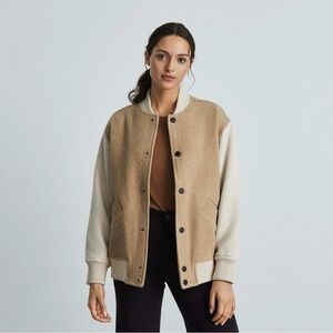Everlane Rewool Varsity Bomber Jacket - Cream